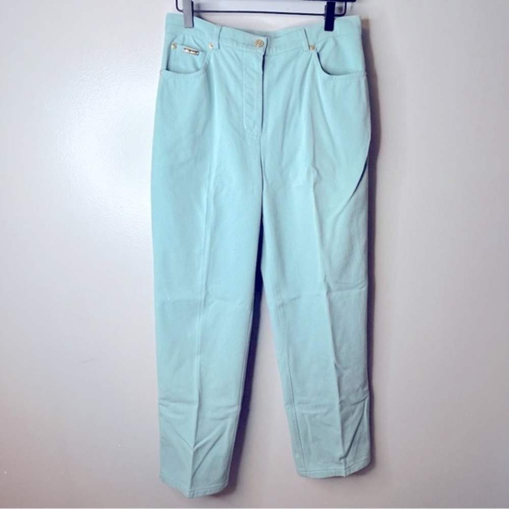 St. John Sport by Marie Gray Robins Egg Blue Straight‎ Leg Pants Size 8